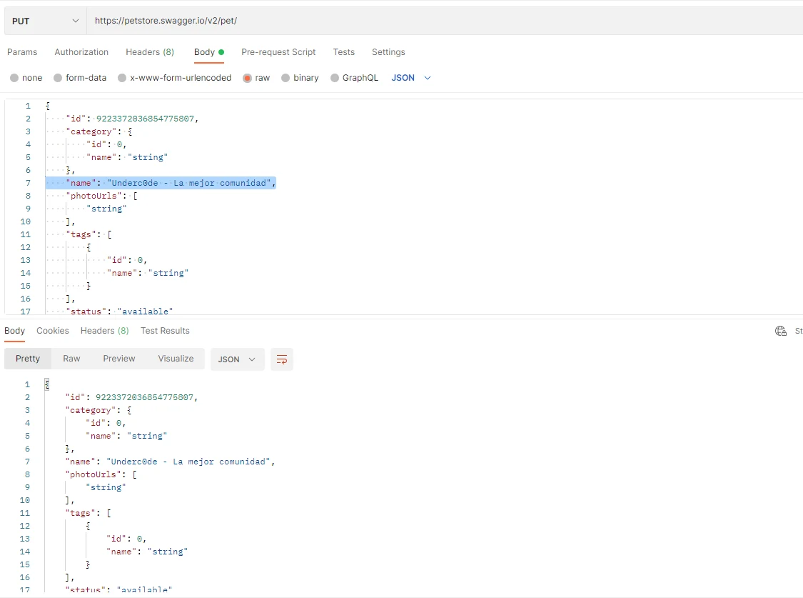 PUT request in Postman
