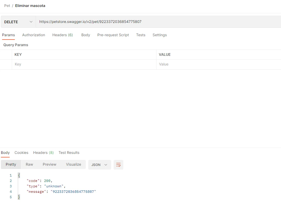 DELETE request in Postman