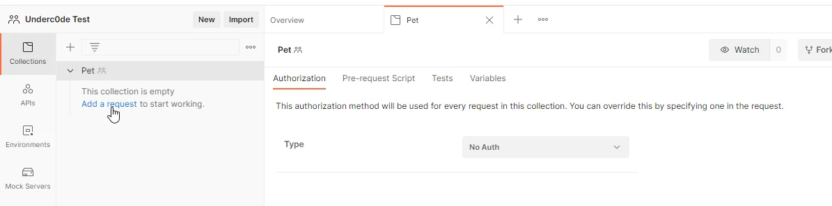 Collection created in Postman